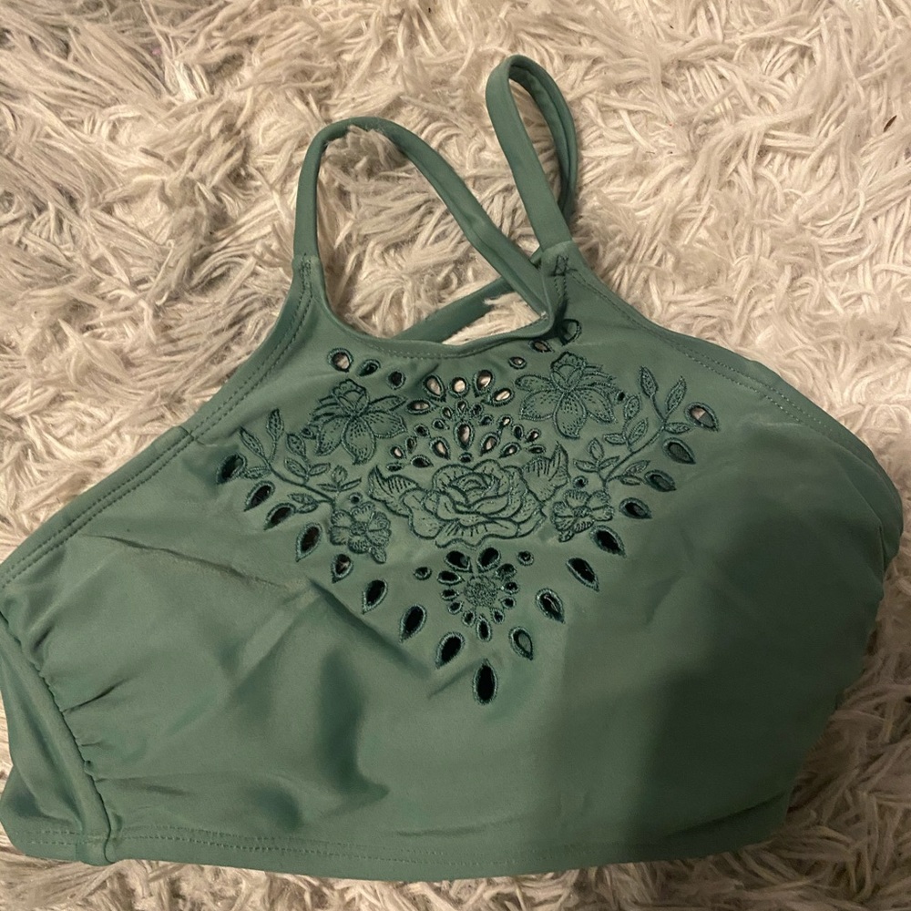 target green flower bikini